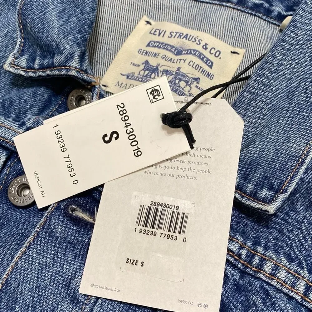 Levi's Made & Crafted Pleated Front Type II Denim Jean Jacket Mens size S New - Picture 12 of 12